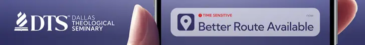 Dallas Theological Seminary logo next to a smartphone displaying a better route notification.  Time sensitive option highlighted.
